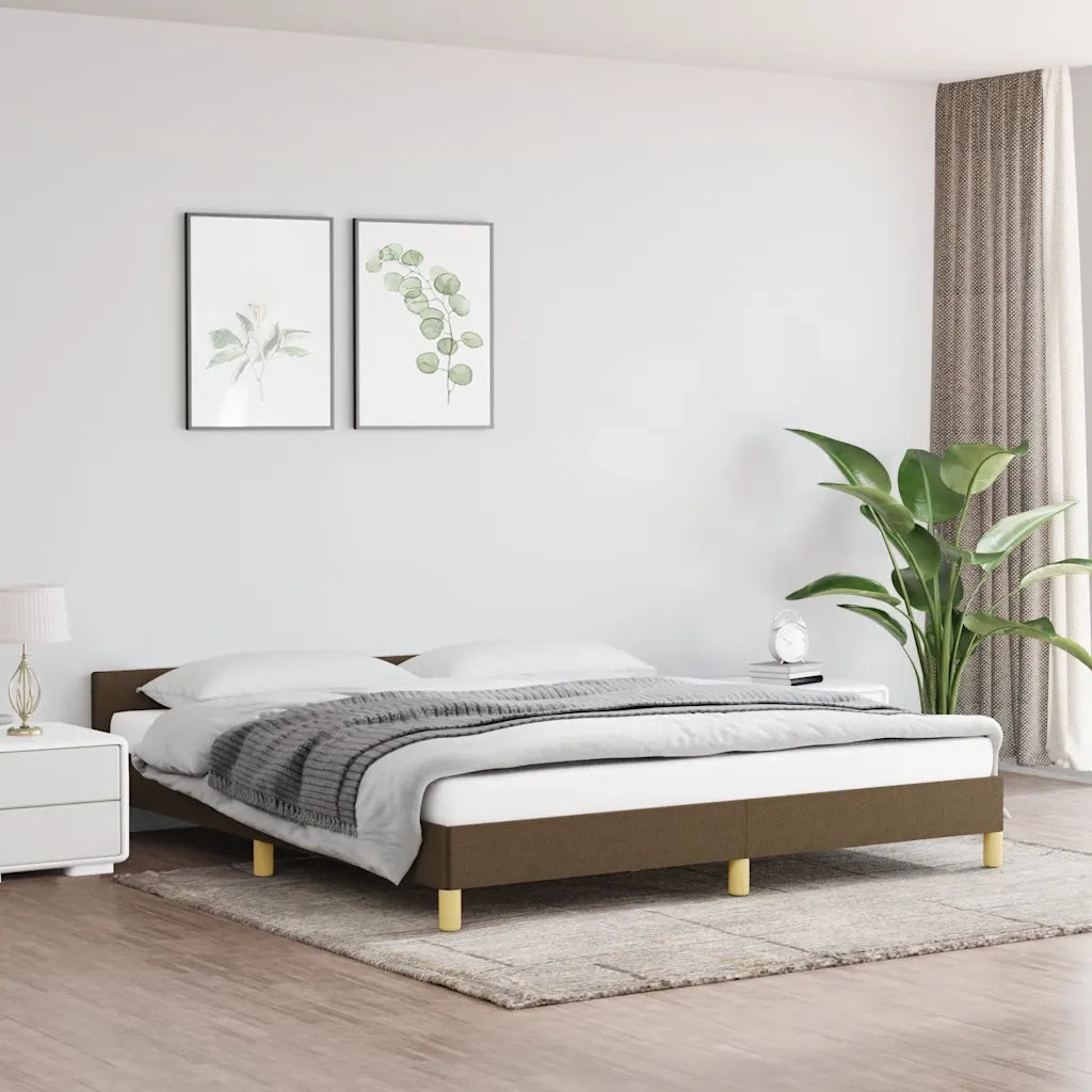 Giroletto senza Materasso Marrone Scuro 160x200 cm Tessuto 347426