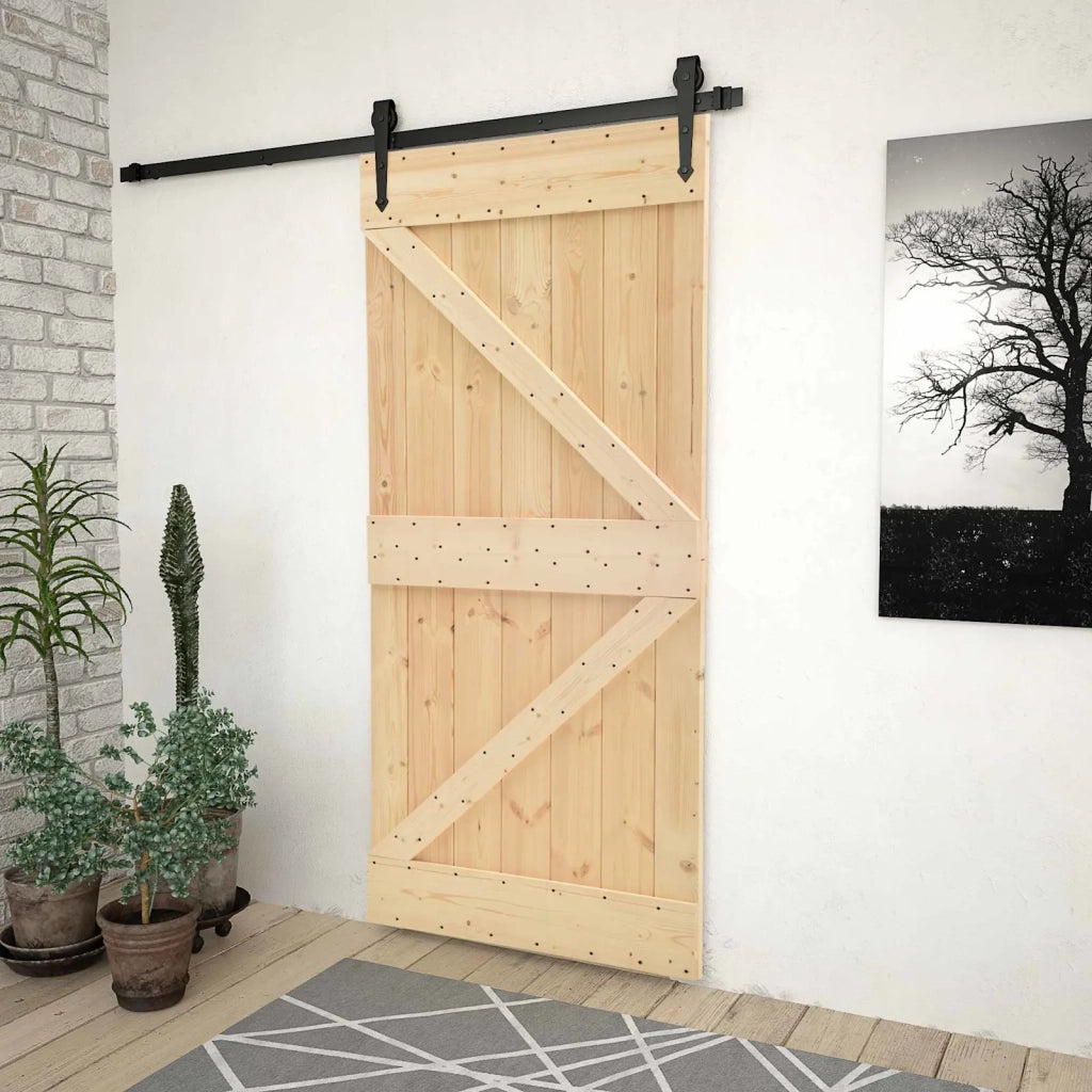 Porta NARVIK Naturale 90 x 210 cm Legno di pino solido 351043