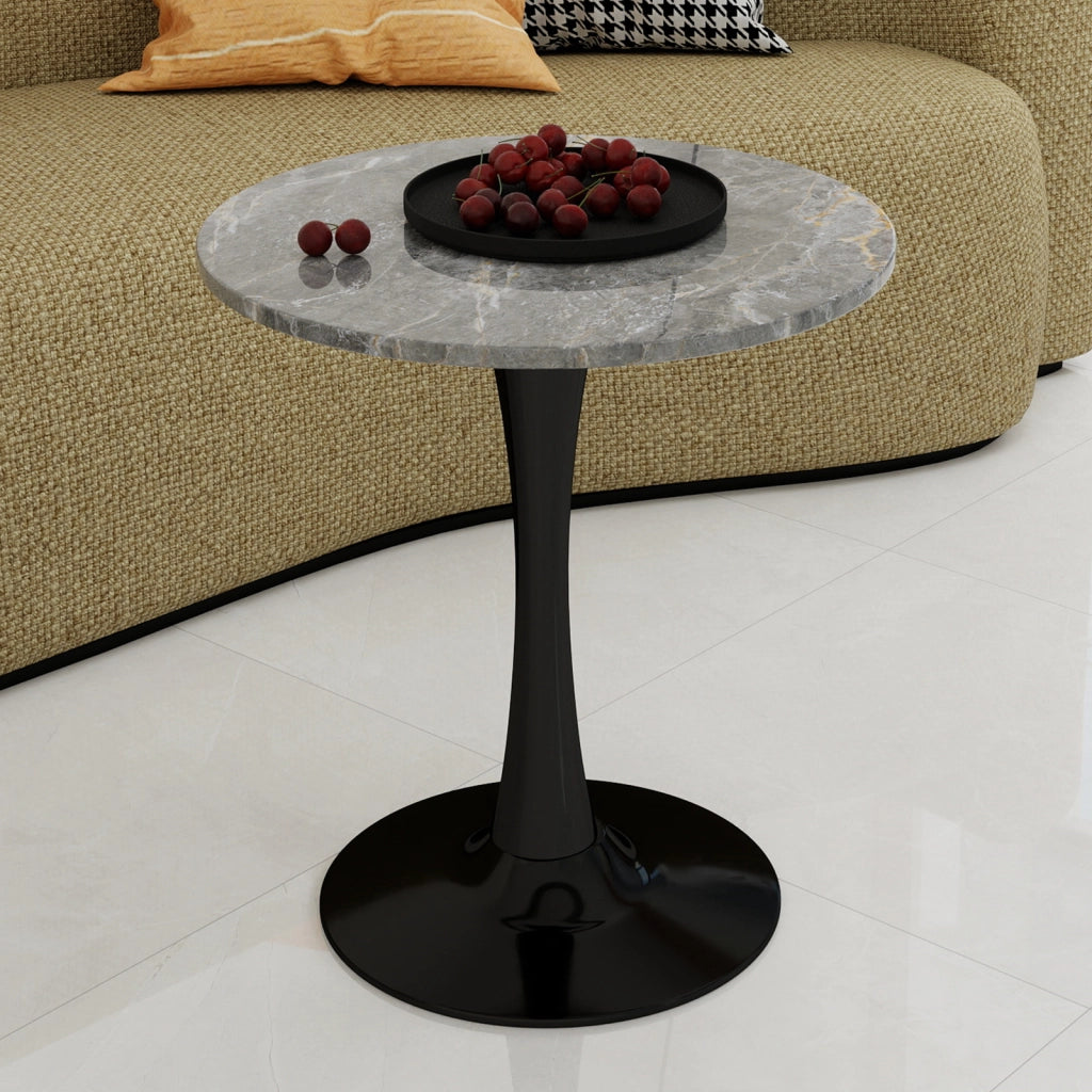 Tavolino da Caff¨¨ Rotondo ¨C MINIMAL ¨C Marmo Grigio, 70 cm