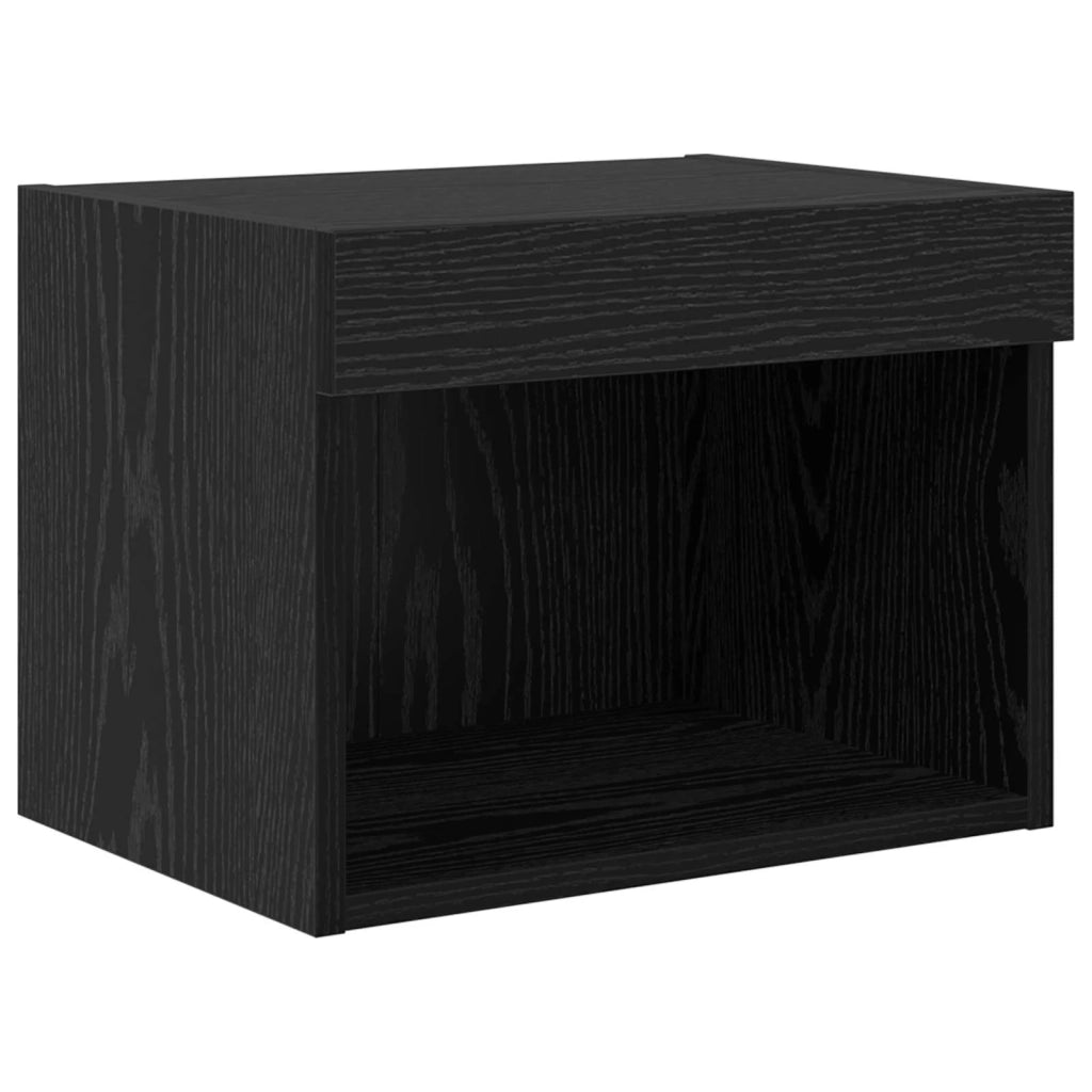 Set di Mobiletto da TV a Parete con led 5 pz | Armadietto TV | Mobile Porta TV Rovere Nero