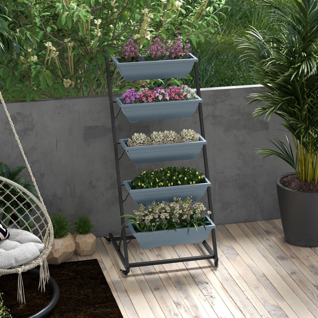 Scaffale per piante 3 ripiani ¨C Xylo ¨C grigio e nero 65x67x145 cm