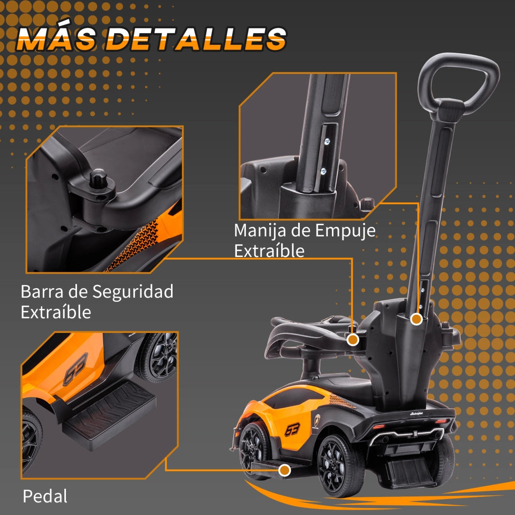 Coche Correpasillos per Bambini 12-36 Mesi ¨C Minimal ¨C Arancione e Nero