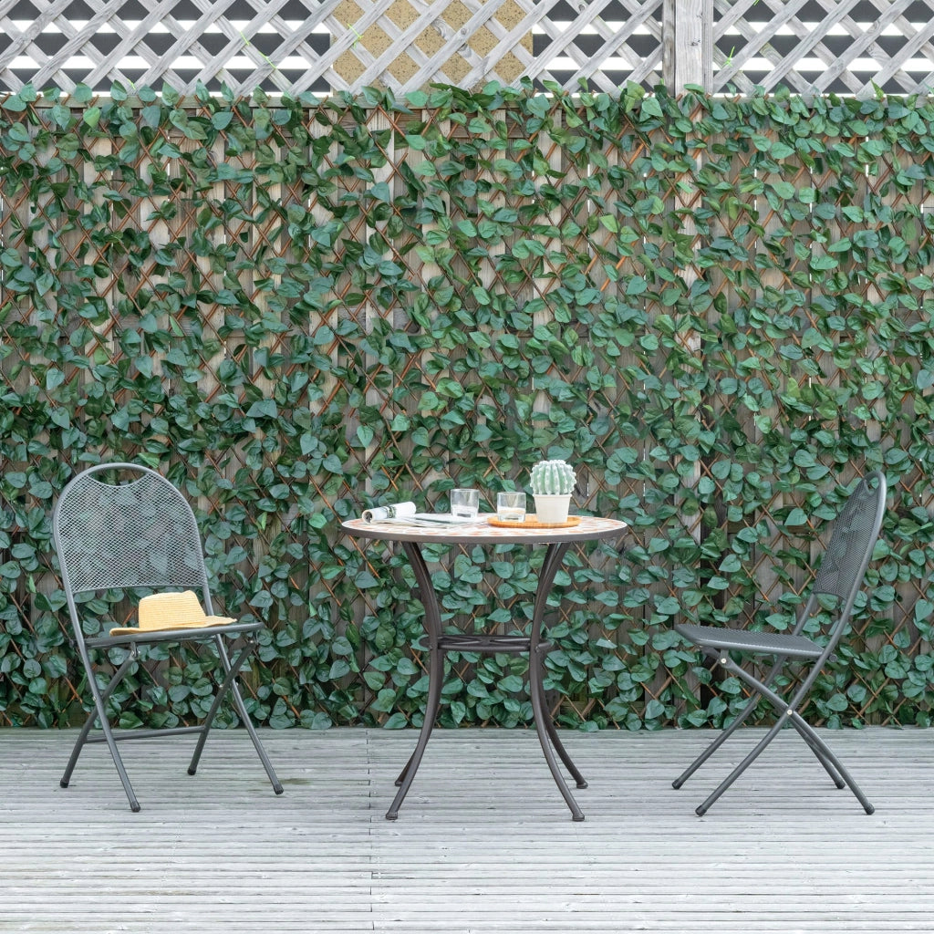 Set 4 Siepi Artificiali Edera Estendibile ¨C Zephmum ¨C Verde 200x100 cm