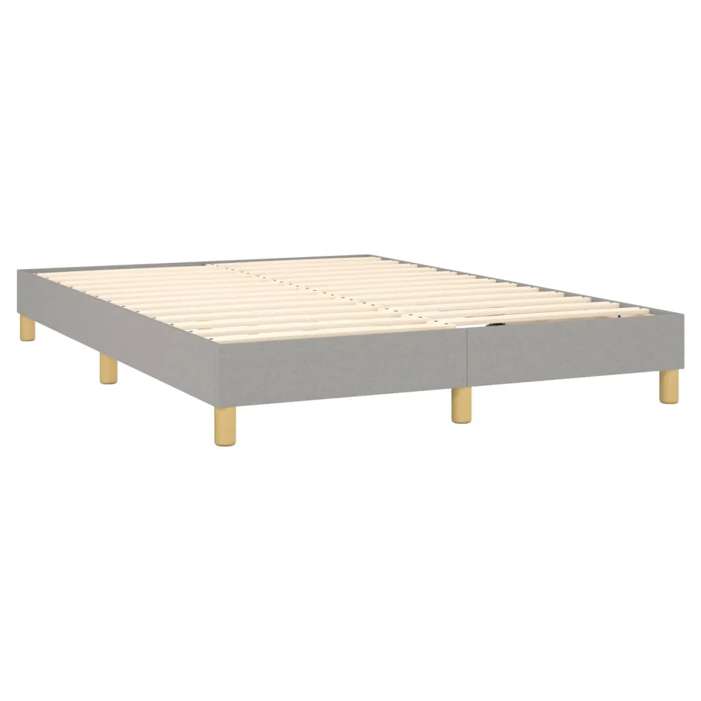 Letto a Molle Materasso e LED Grigio Chiaro 140x200 cm Tessuto