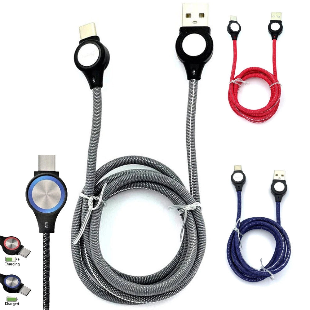 Trade Shop - Cavo Di Ricarica Rapida Per Android Attacco Type-c A Usb 2.0 Con Luce 1mt Q-t51b -