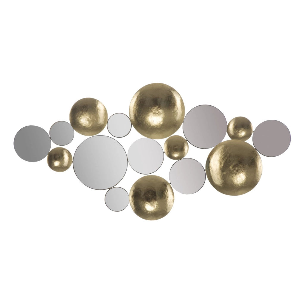 Pannello da muro Glam con specchi dorati 118x60 cm