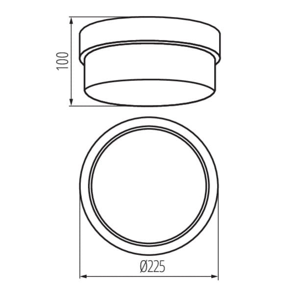 Kanlux TUNA plafoniera industriale E27 IP44 Ø22,5cm