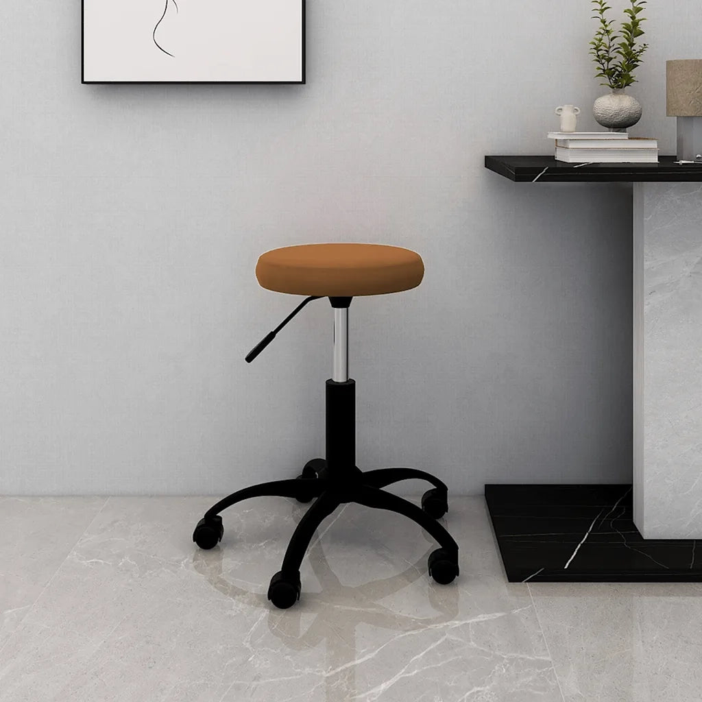 Sedia Girevole da Ufficio Marrone in Velluto 333172