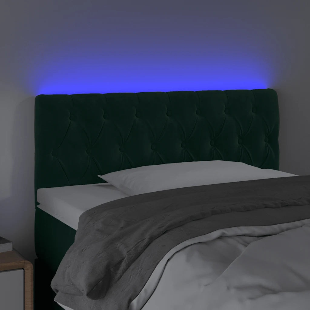 Testiera a LED Verde Scuro 90x7x78/88 cm in Velluto 3121987