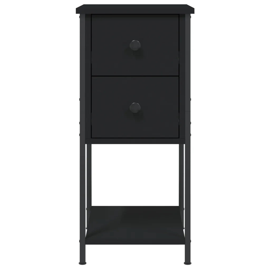 Comodini 2 pz Neri 32x42x70 cm in Legno Multistrato 826094