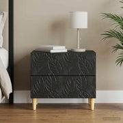 Comodino Nero 62 x 34,5 x 48 cm Legno ingegnerizzato 895006