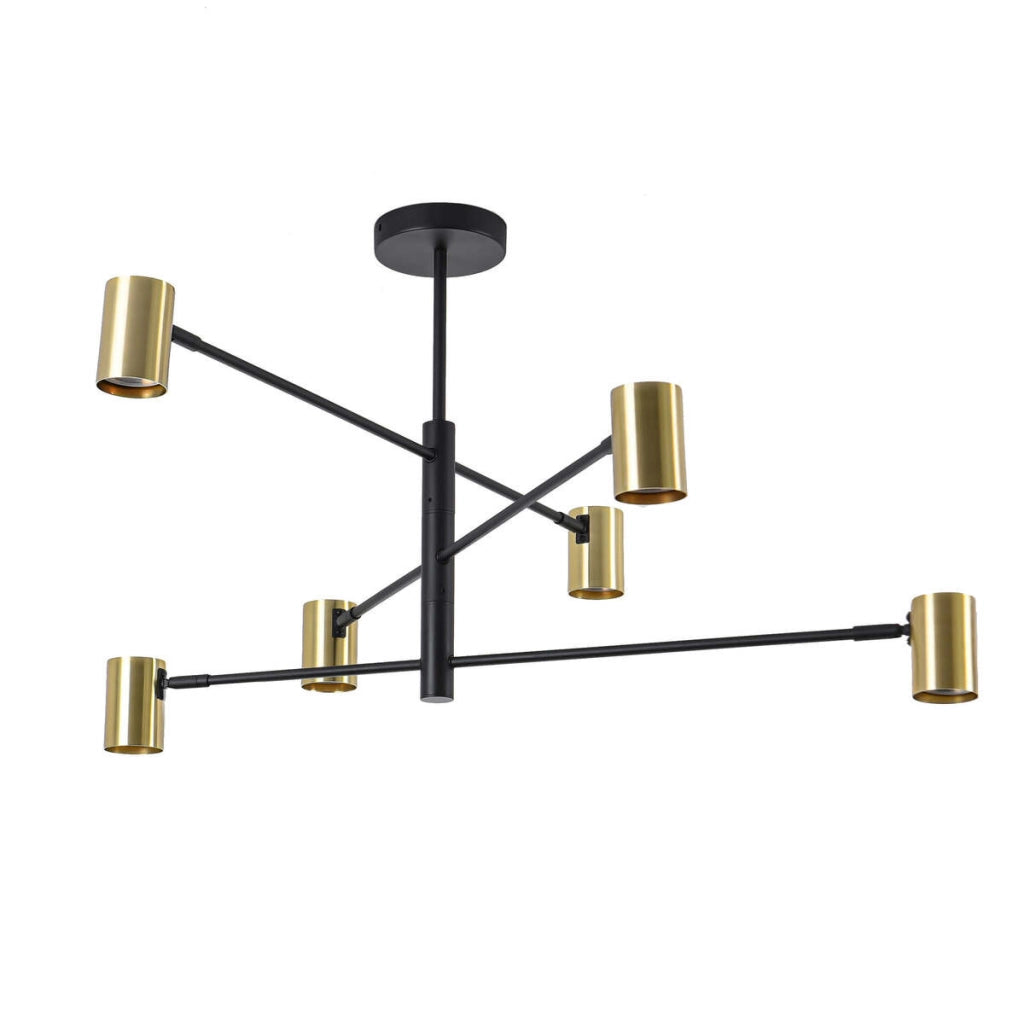 Lampada a sospensione Snow 6xGU10 oro/nero Light Prestige