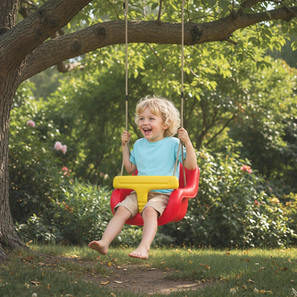 Altalena per Bambini con Cuscino e Sicurezza ¨C Minimal ¨C Rosso per Interno/Esterno