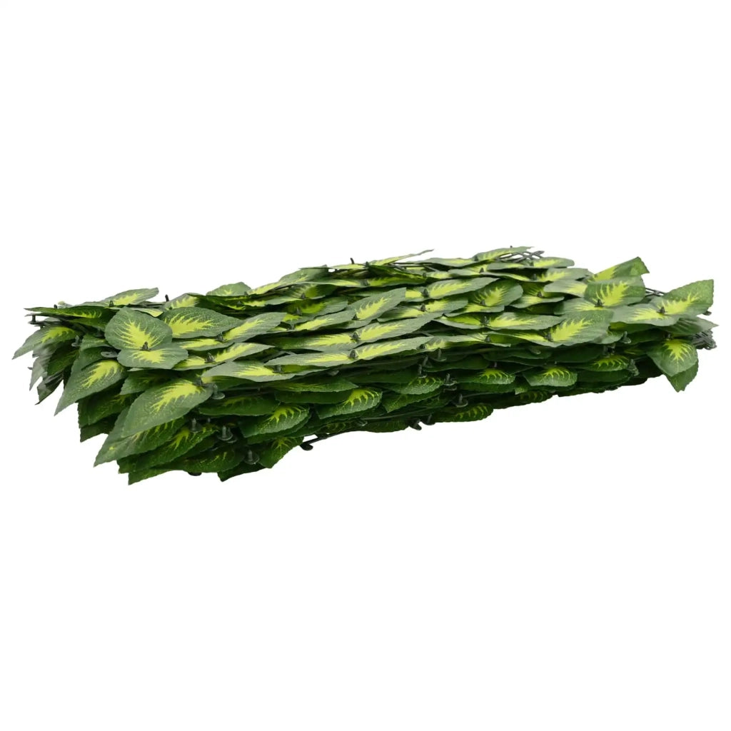Paravento da Balcone | Schermo per balcone con foglie Verde e Giallo 200 x 75 cm