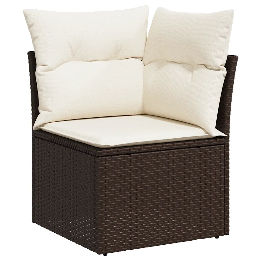 Set Divani da Giardino 9pz con Cuscini Marrone in Polyrattan 3269063