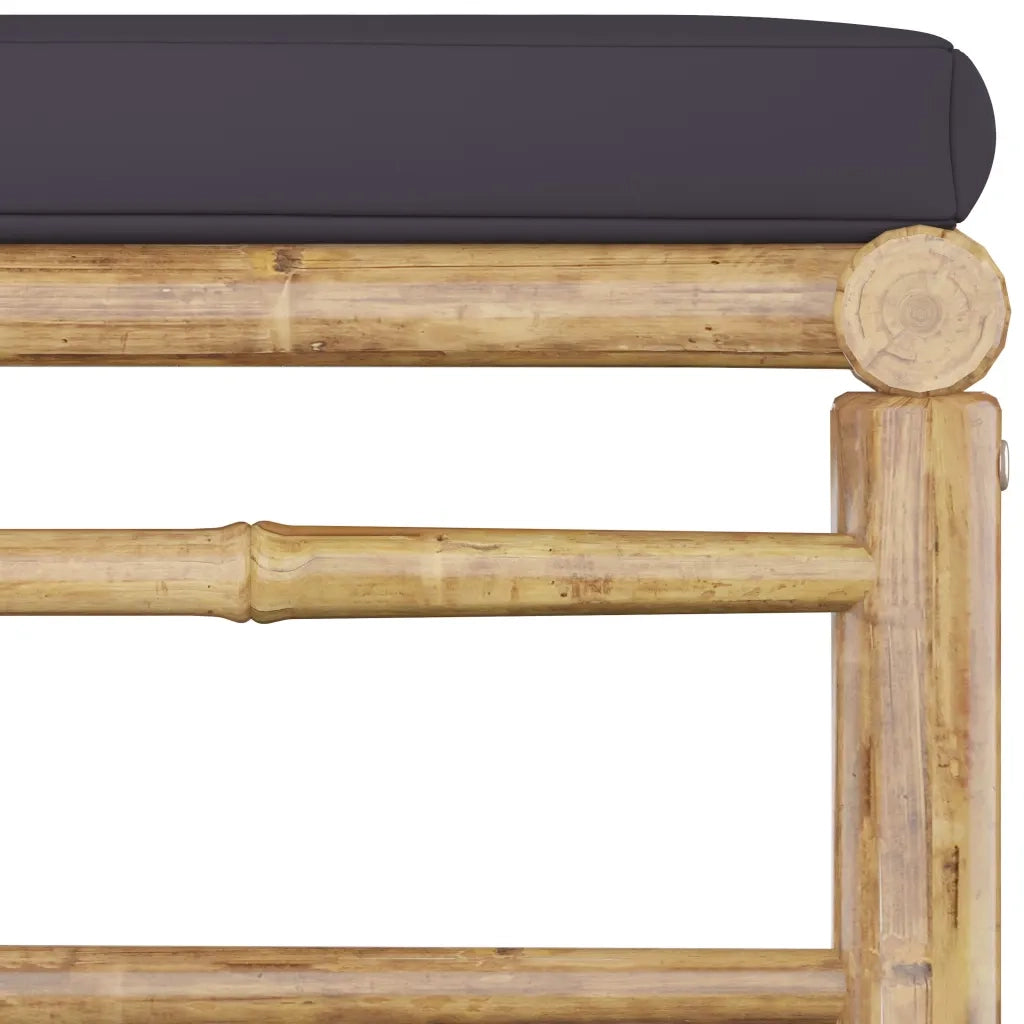 Set Divani da Giardino 7 pz con Cuscini Grigio Scuro in Bambù 3058232