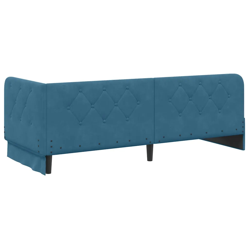 Cornice del letto ad angolo Blu 80 x 200 cm Velluto 3394061