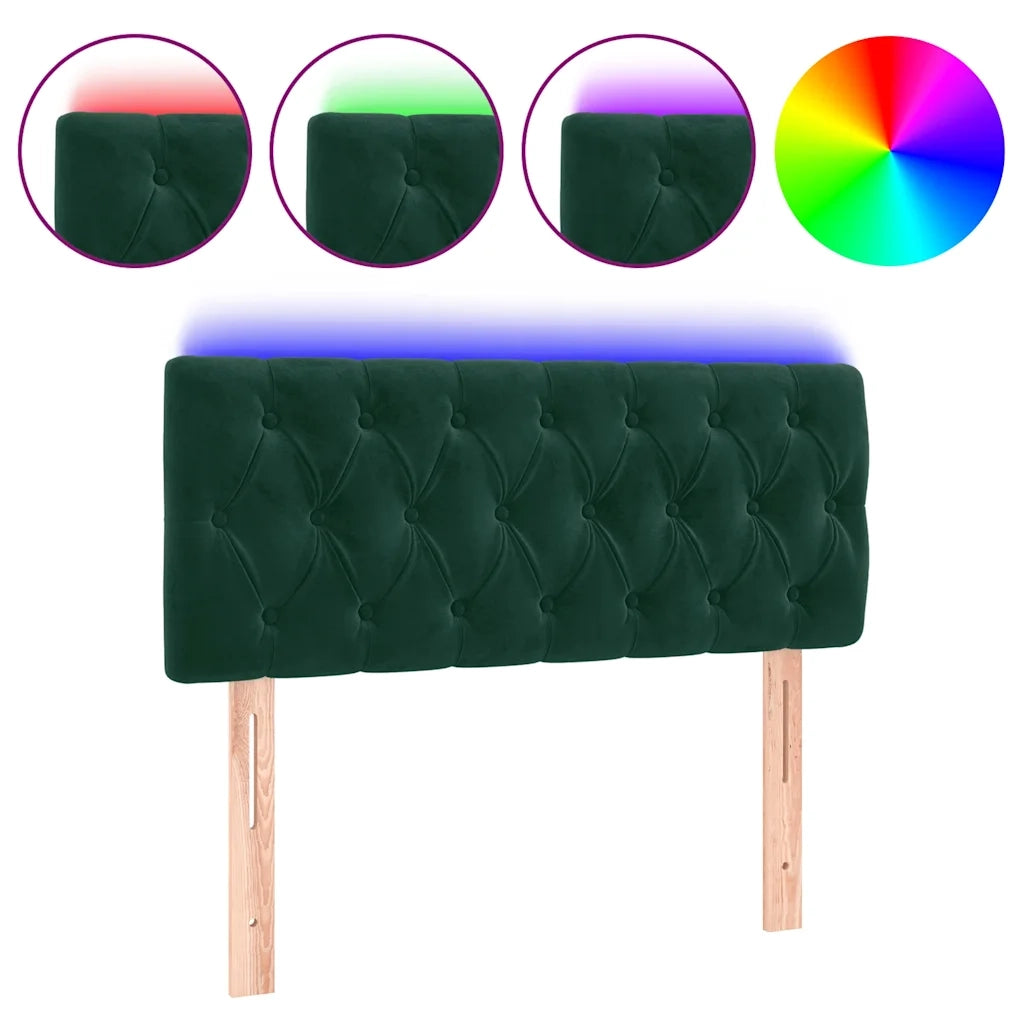 Testiera a LED Verde Scuro 90x7x78/88 cm in Velluto 3121987