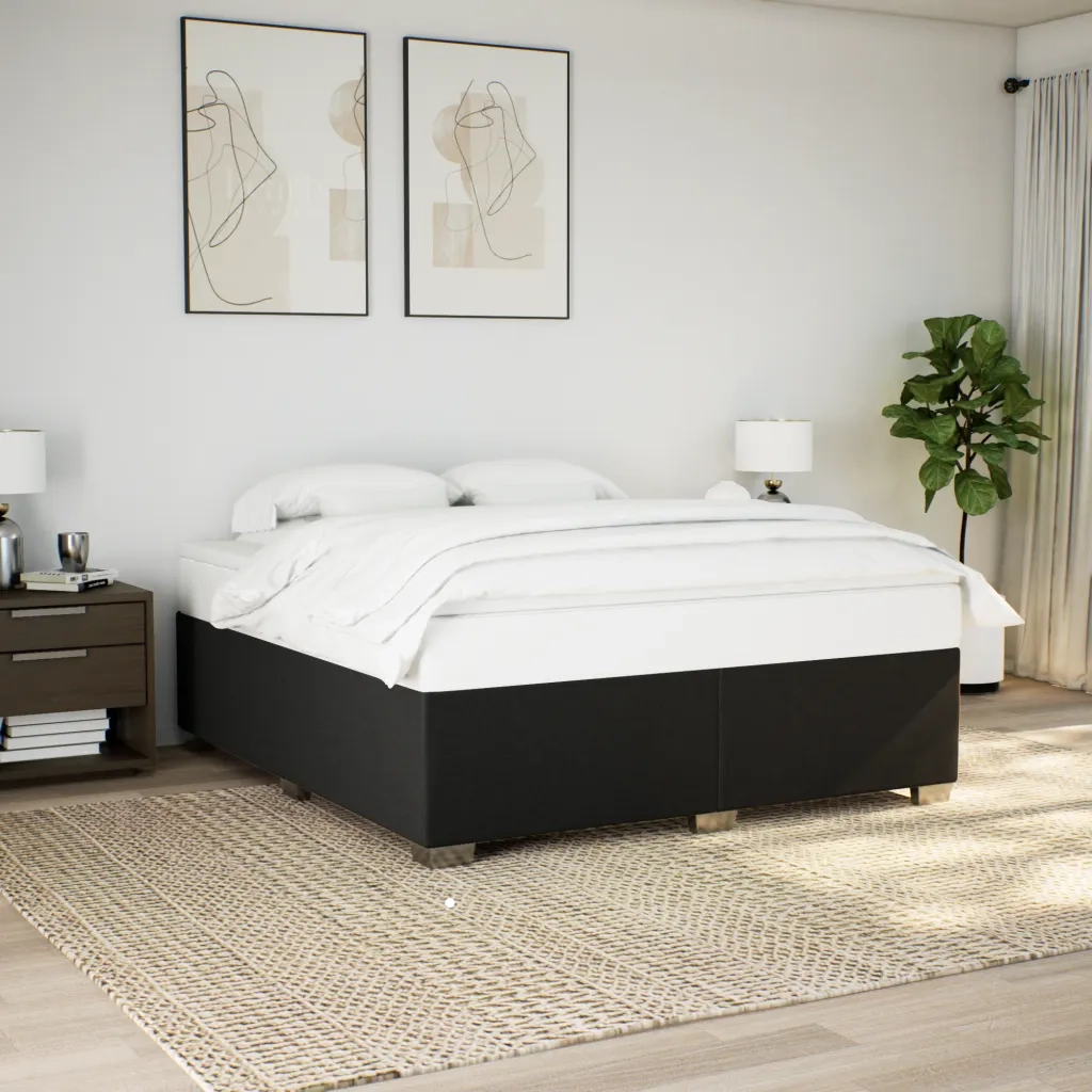 Giroletto senza Materasso Nero 200x200 cm in Tessuto 3284501