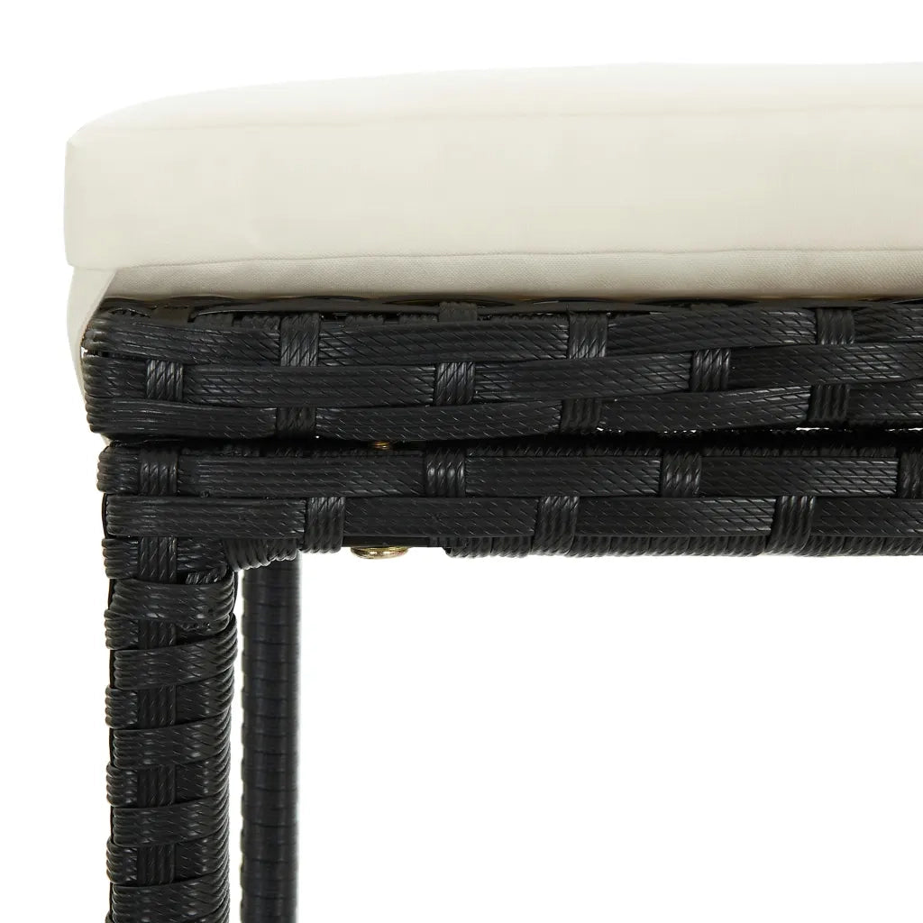 Set Bar da Giardino 3 pz con Cuscini Nero 3067947