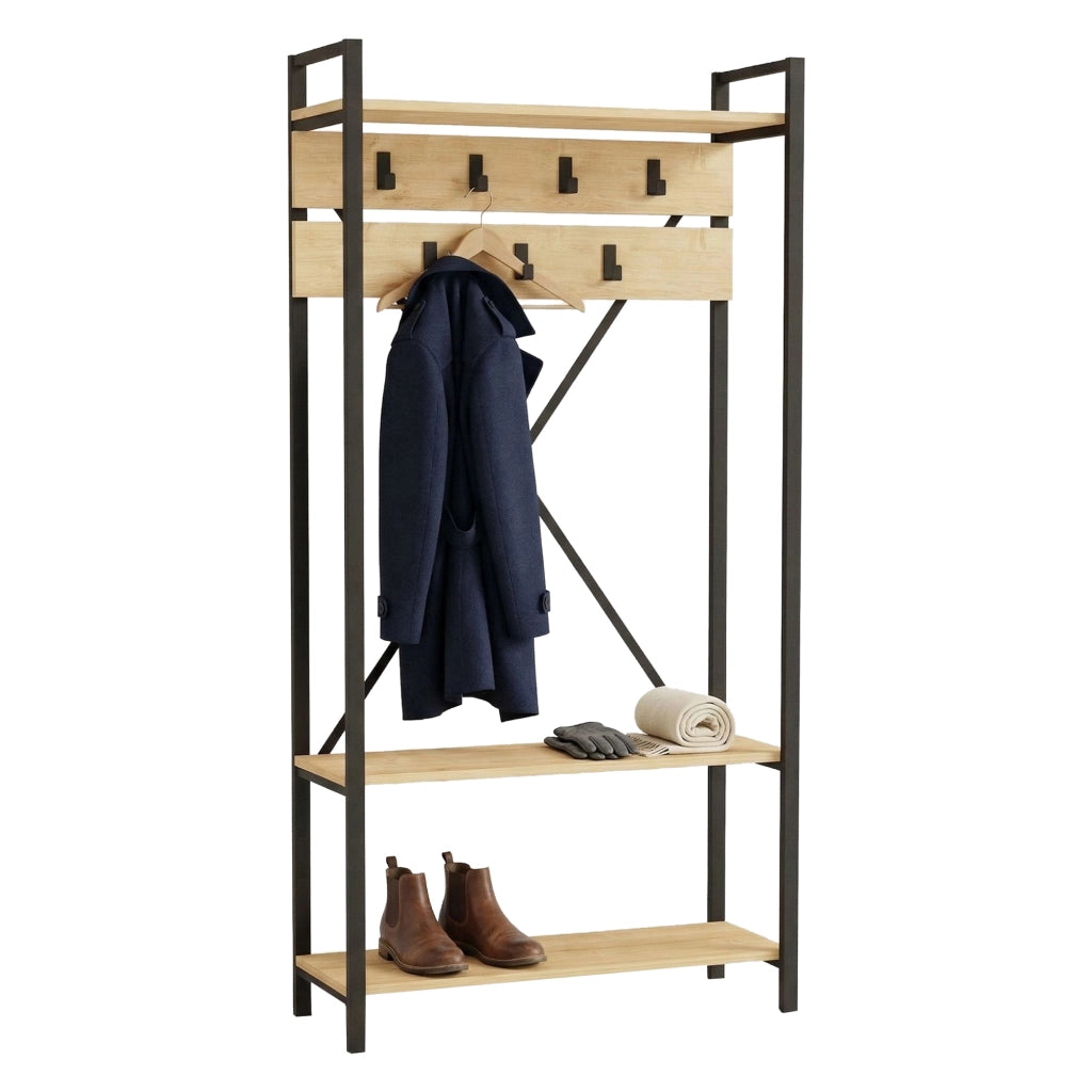 Celiera, Appendiabiti 7 Ganci, 180h cm Marrone Antracite