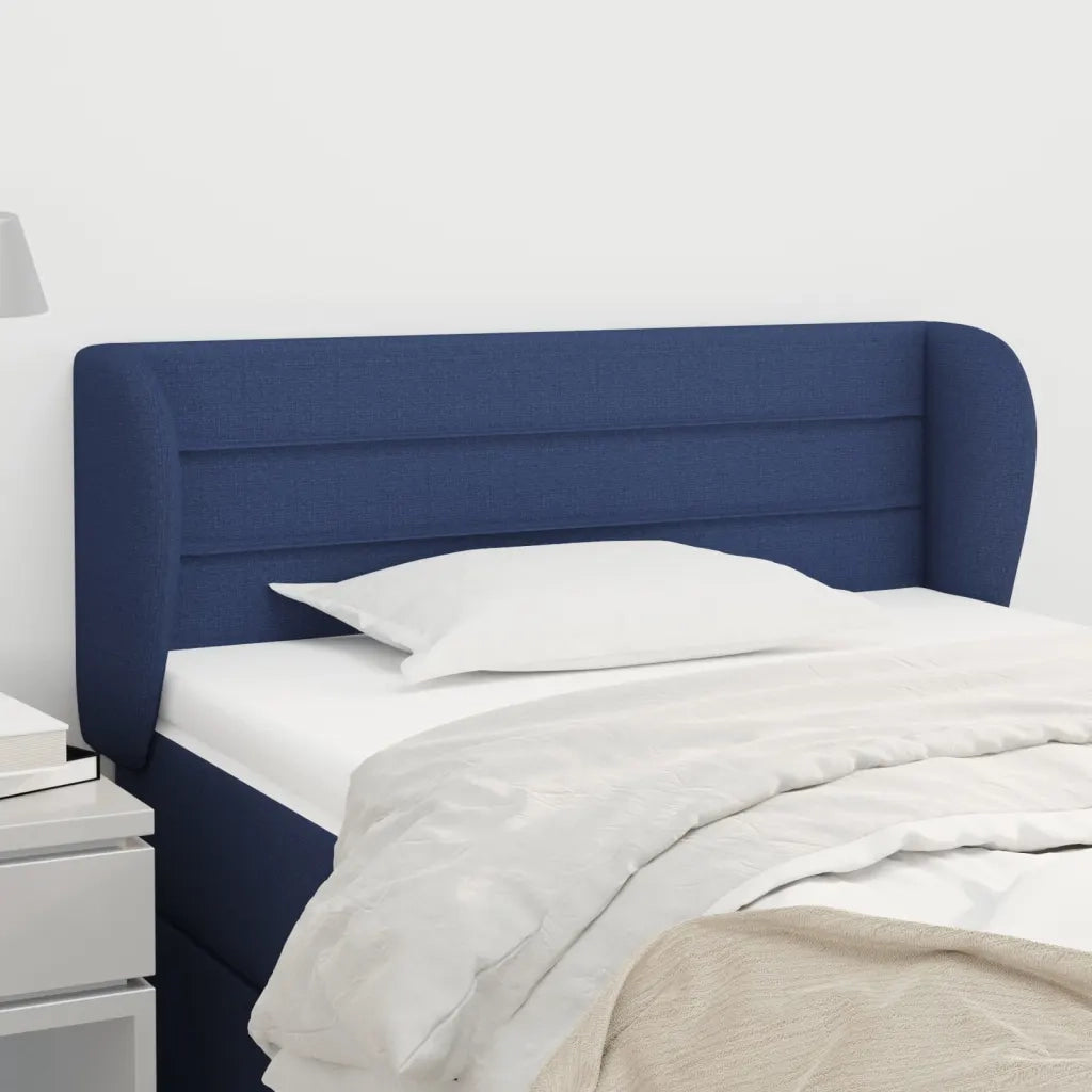 Testiera | Testata ad Orecchio Blu 93x23x78/88 cm in Tessuto