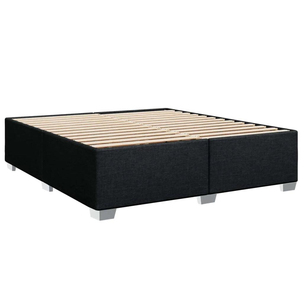 Letto box spring con materasso Nero 200 x 200 cm Tessuto 3454959