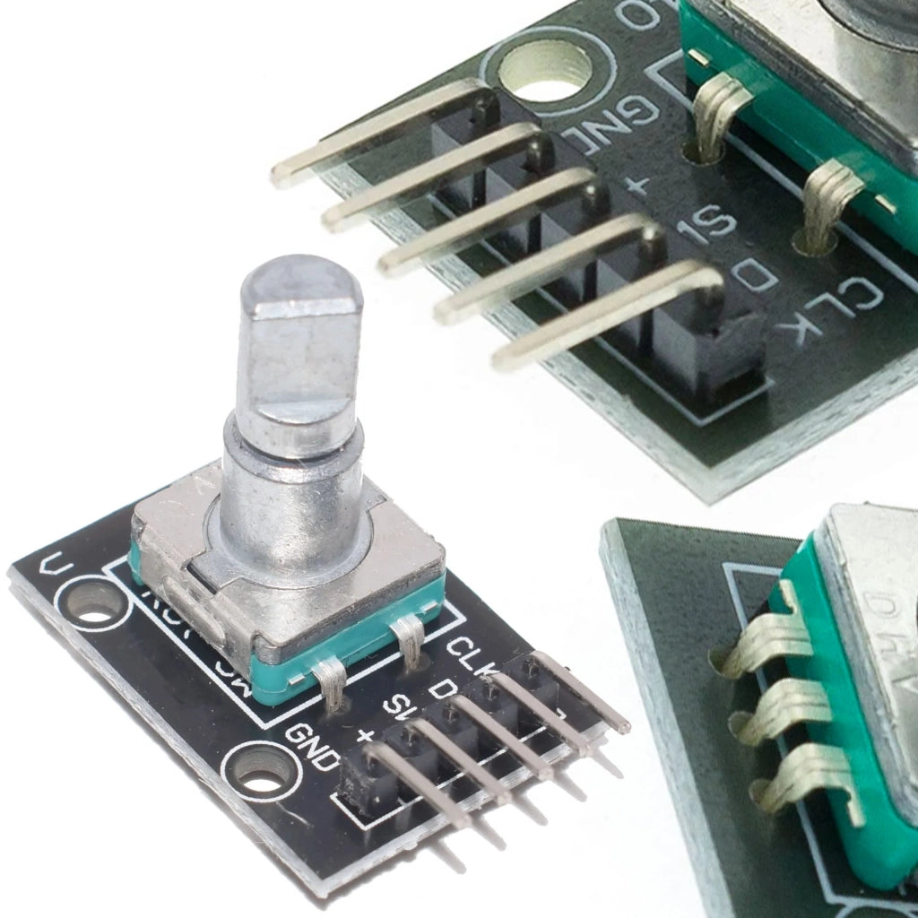 Modulo Encoder Rotativo con Pulsante – Rotazione 360°, 20 Impulsi per Giro | Raster 2,54 mm