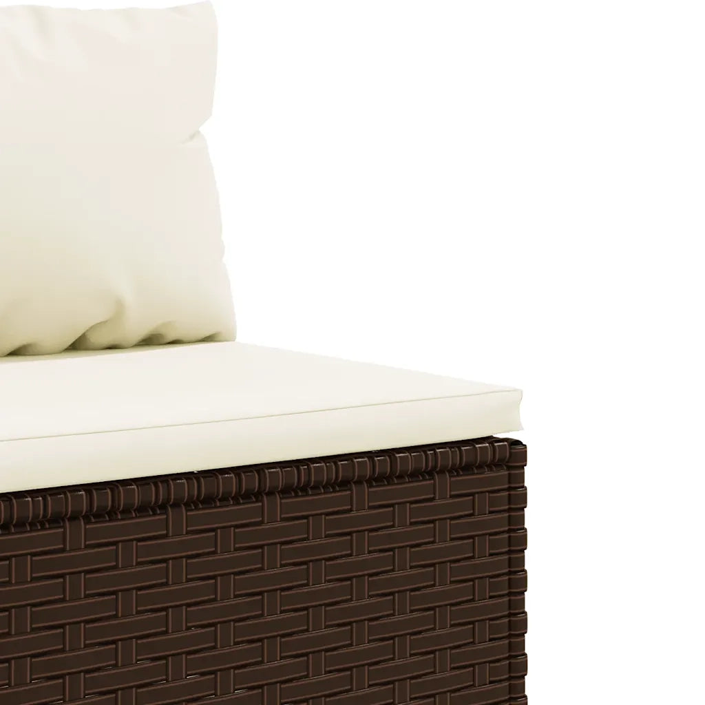 Set Mobili da Giardino 6pz con Cuscini in Polyrattan Marrone 3308105