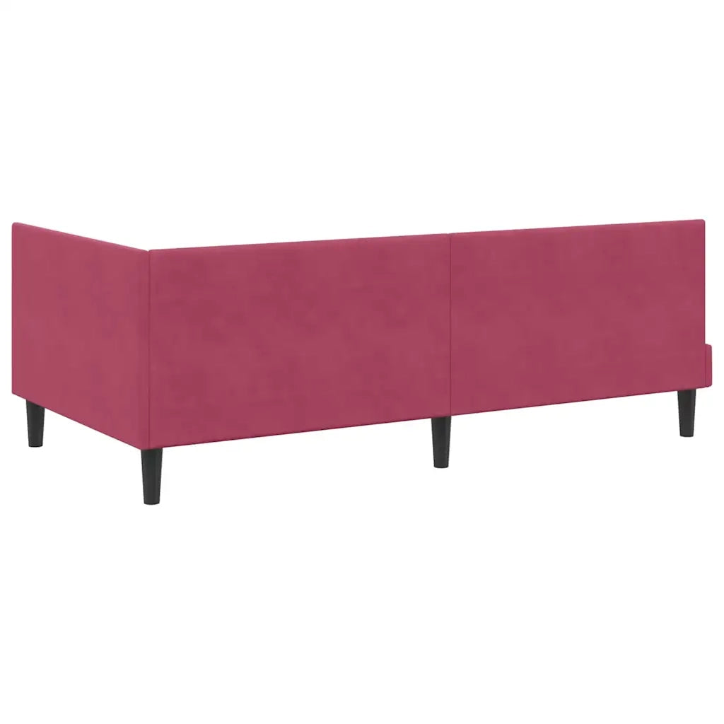 Cornice del letto ad angolo Rosso Vino 100 cm x 200 cm Velluto 42016442