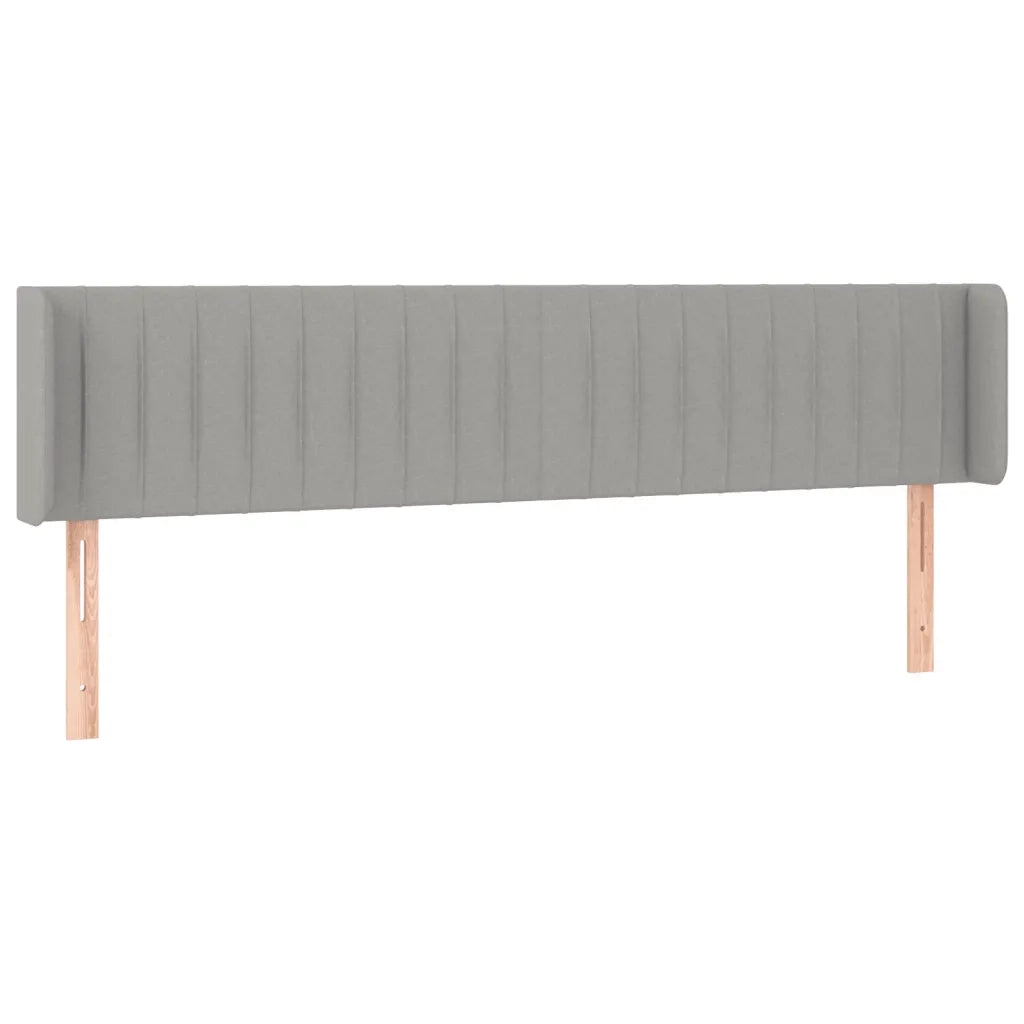 Testiera | Testata ad Orecchio Grigio Chiaro 163x16x78/88 cm in Tessuto