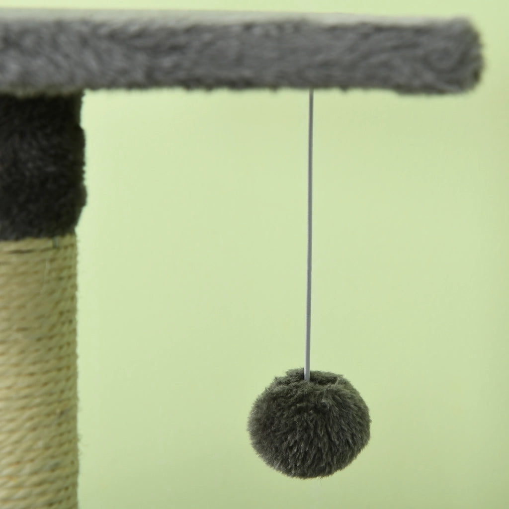 Albero per Gatti con Sisal Cuscini e Giocattoli ¨C Minimal ¨C Grigio Scuro 116 cm