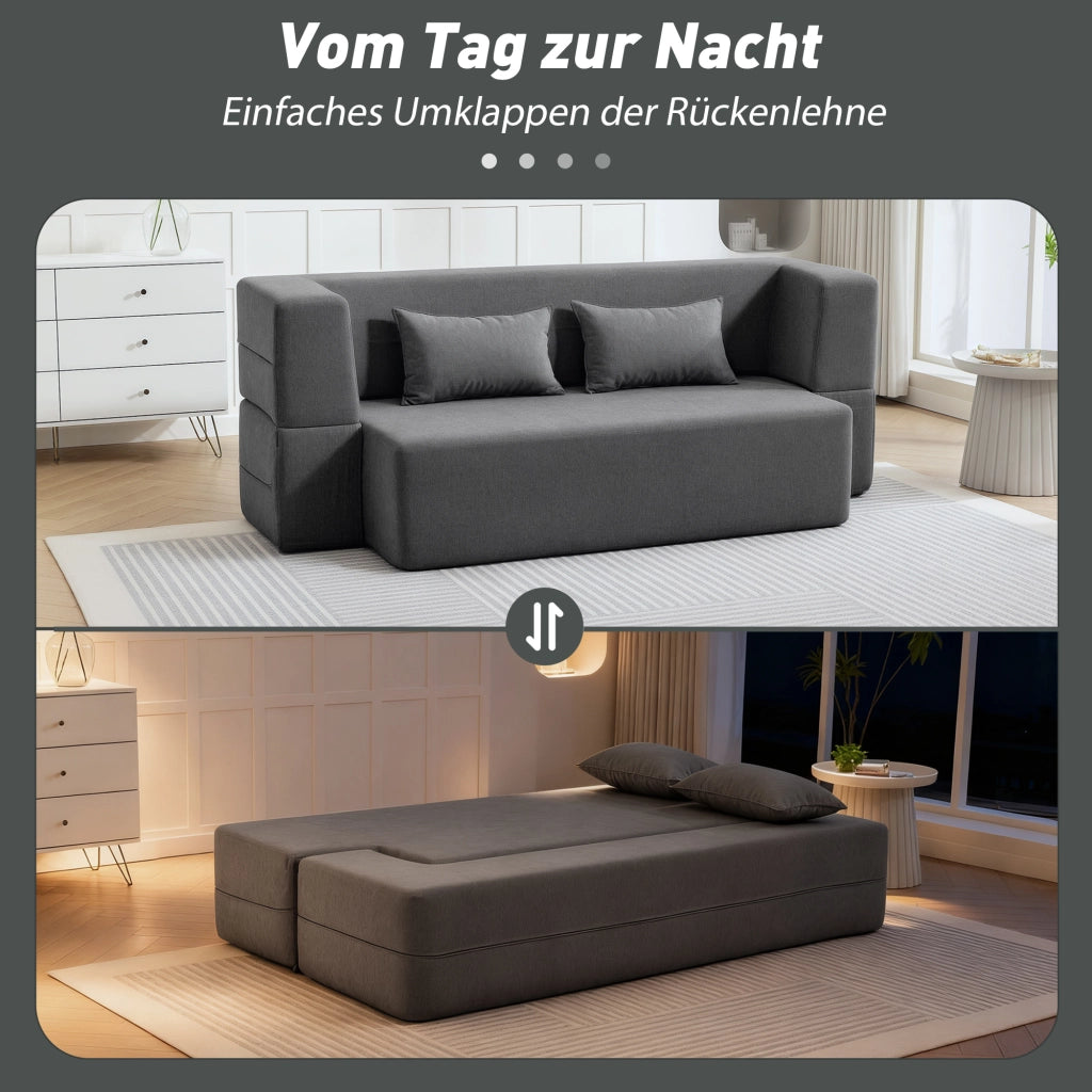 Divano letto 2 posti con cuscini ¨C Minimal ¨C grigio
