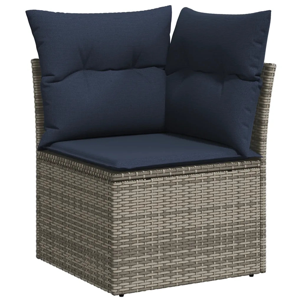 Set Divani da Giardino 9 pz con Cuscini Grigio in Polyrattan 3268671