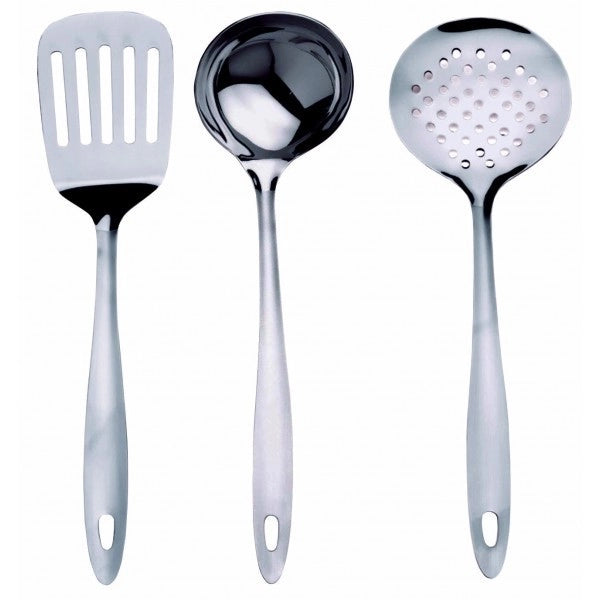 Set 3 Pezzi Mestolame da Cucina Perla in Acciaio Inox