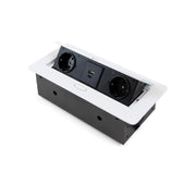 Multiconnettore da tavolo Atom 26 Lite, 225x111mm, 2 prese Schuko, 1 USB Tipo A, 1 USB Tipo C, Zama-Acciaio-Plastica, ..