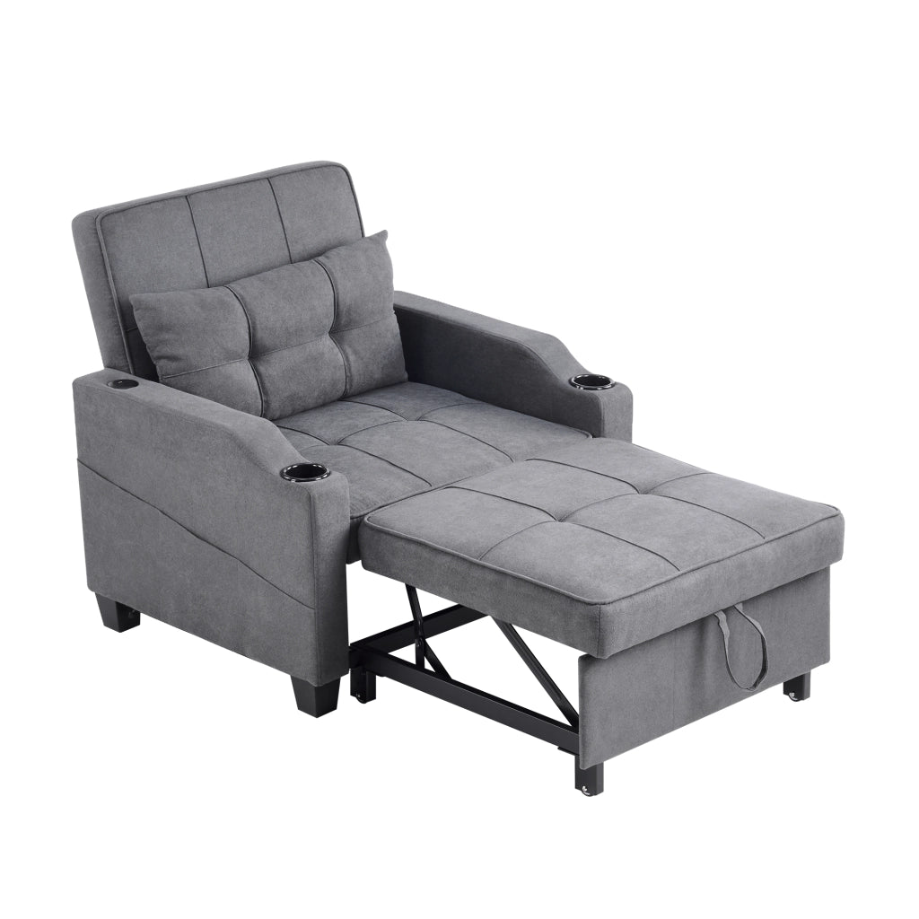 Divano letto estraibile 3 in 1 - Zephmum- Con porta bevande e USB