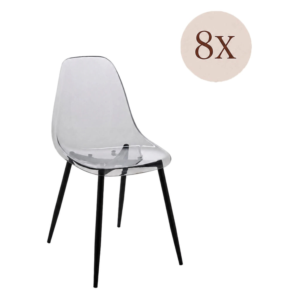 Amstrong, Sedia 8 Sedie, Grigio Fume