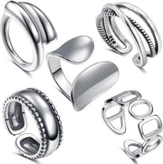 Set di anelli midi stapabili in argento - adattabile - per donne e ragazze
