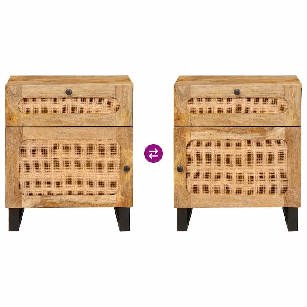 Comodino | Armadio da Notte | Mobiletto da notte con cassetto Naturale 50 x 33 x 60 cm