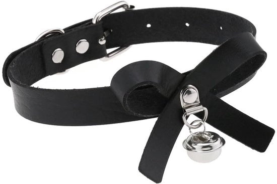 Collier con Cinturino Unico Disegno a Maglia - Fodero in Pelle Artigianale - Collo Regolabile - Leggero - Ipoadatto - Stile Edgy e Femminile