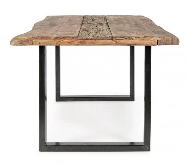 Tavolo da Pranzo 180x90x77 cm in Acciaio e Legno
