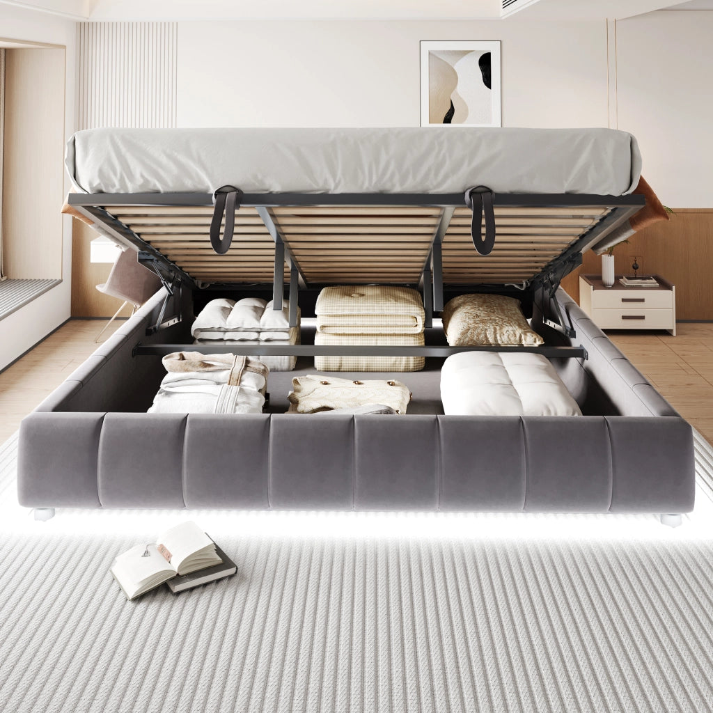 letto imbottito velluto grigio 180 x 200 cm