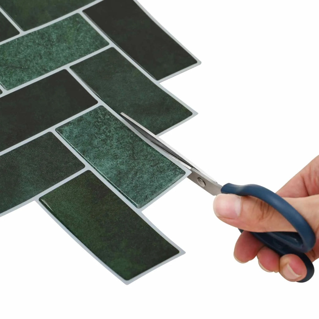 Piastrella a Spina di Pesce 10 pcs Verde Scuro 30 x 30 cm 42046189