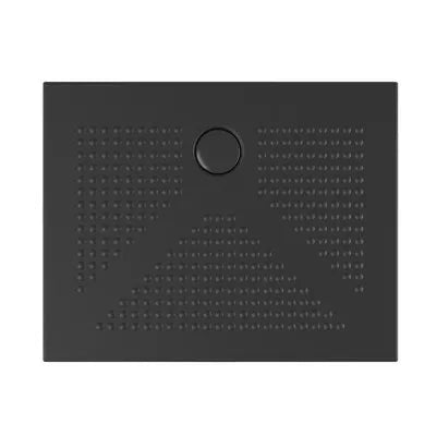 Piatto doccia rettangolare 80x100 H3 cm in ceramica nero opaco con antiscivolo  Ruy