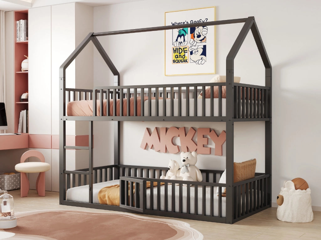 Letto a castello funzione casa metallo 90x200 cm