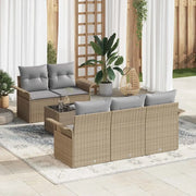Set di divani con cuscino 6 pcs Beige polyrattan 3345240