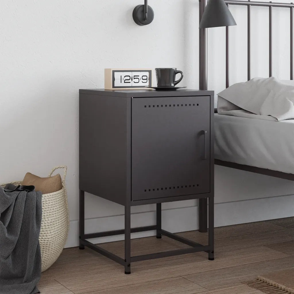 Comodino Nero 36x39x60,5 cm in Acciaio 846446