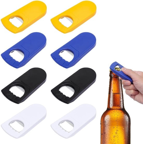 Set di Apri Birra da 8 Pezzi - Apri Birra in Acciaio Inossidabile - Apri Birra Portatile - Multicolore - Ideale per Feste/Camping - Dimensioni 9 x 4 x 2 cm - Apri Birra