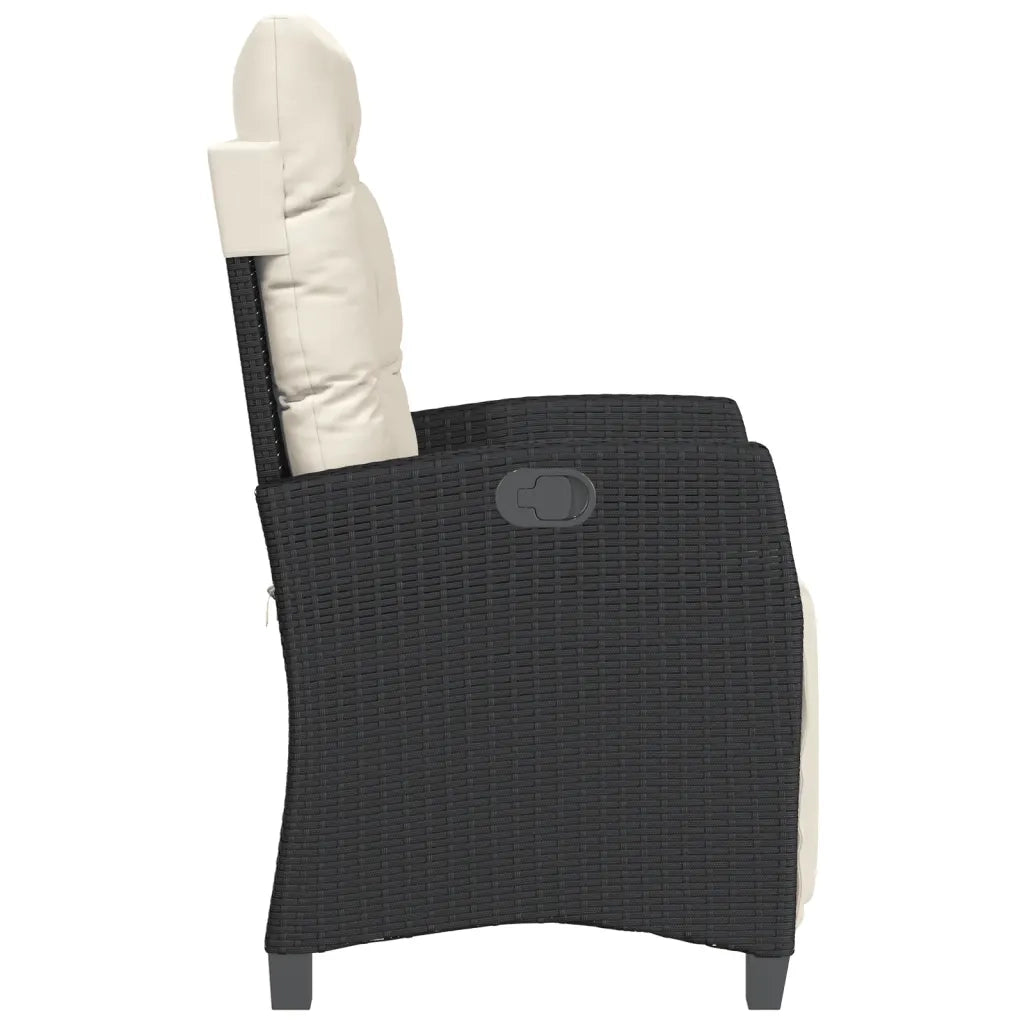 Set da Bistrò 3 pz con Cuscini Nero in Polyrattan 365248